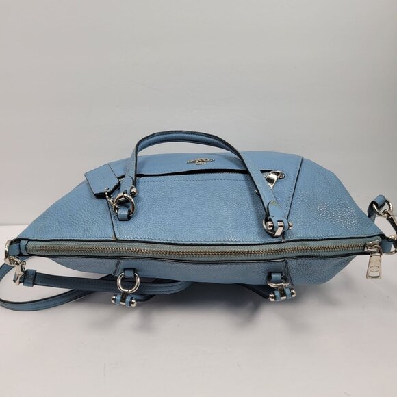 Coach Prairie Satchel Women's Blue Crossbody Pebble Leather Blue Bag 79997 - Picture 6 of 12